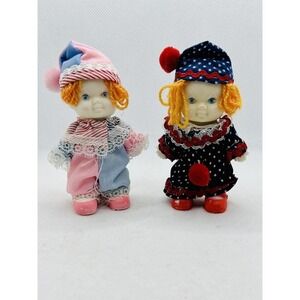 Vintage Clown Dolls 1977 Pee Wee‎ Clowns Set Of 2 UDCO Uneeda Doll